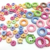 Wholesale of plastic washed striped circle beads, children's toys, beaded bracelets, necklaces and loose beads details Picture